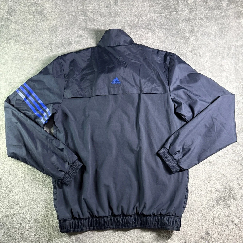 Adidas Messi Windbreaker Jacket Mens Small Navy Blue Full Zip Soccer Training